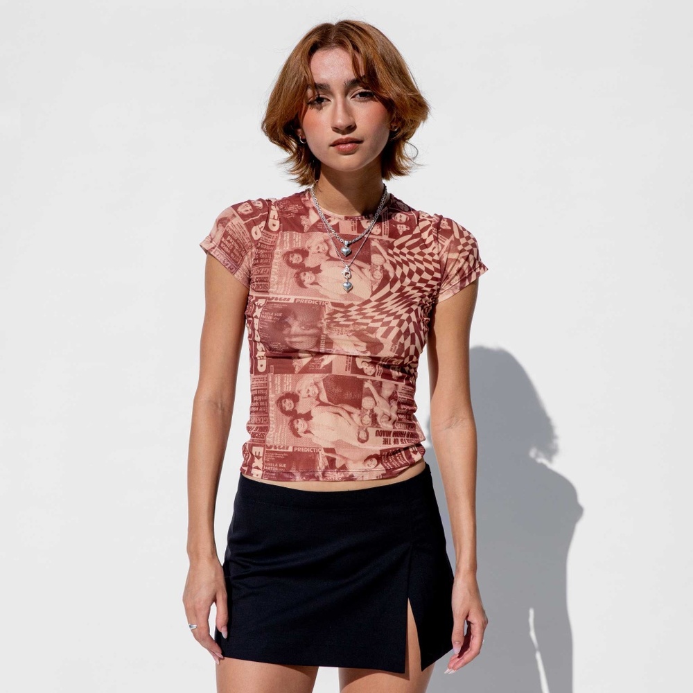 Miaou Mini Tee in Wanted Red